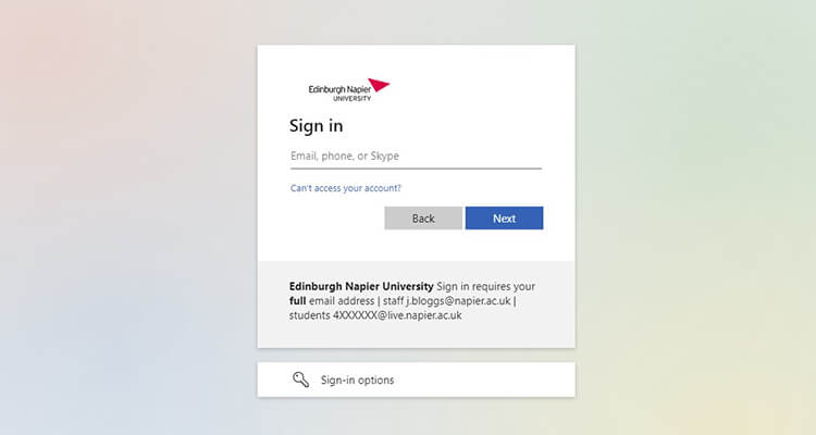 napier moodle signin