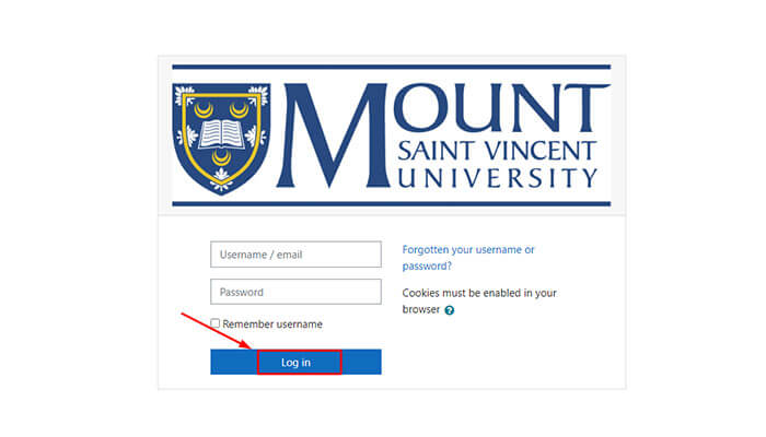 Moodle MSVU Educational Technology Platform Login