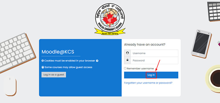 Student Online Login Moodle Khalsa Community School KCS